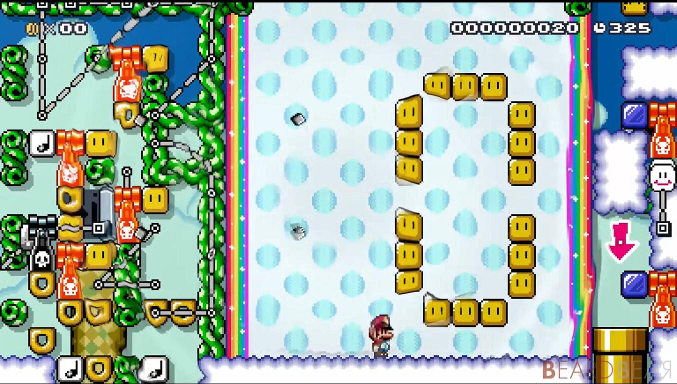 高玩在《超級瑪利歐製造2》中開發出可用的加減法雷腦