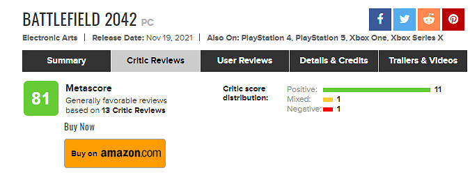 《戰地風雲2042》評分高嗎?部分媒體評分一覽 《戰地風雲2042》評分高嗎?部分媒體評分一覽