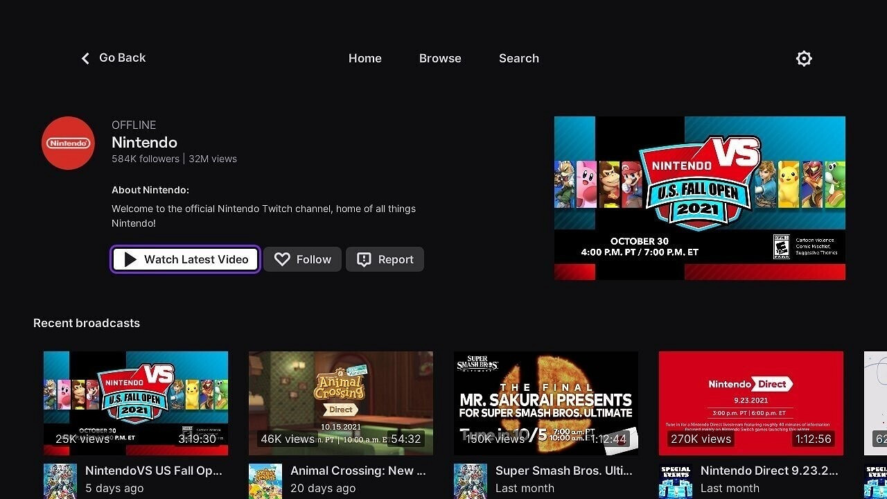 任天堂eShop上架Twitch直播Switch專用APP 任天堂eShop上架Twitch直播Switch專用APP