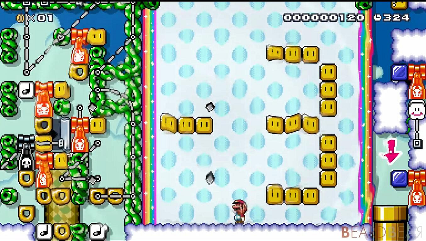 高玩在《超級瑪利歐製造2》中開發出可用的加減法雷腦