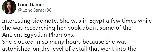 63歲老奶奶沉迷《刺客教條：起源》200+小時 因為喜愛埃及文化
