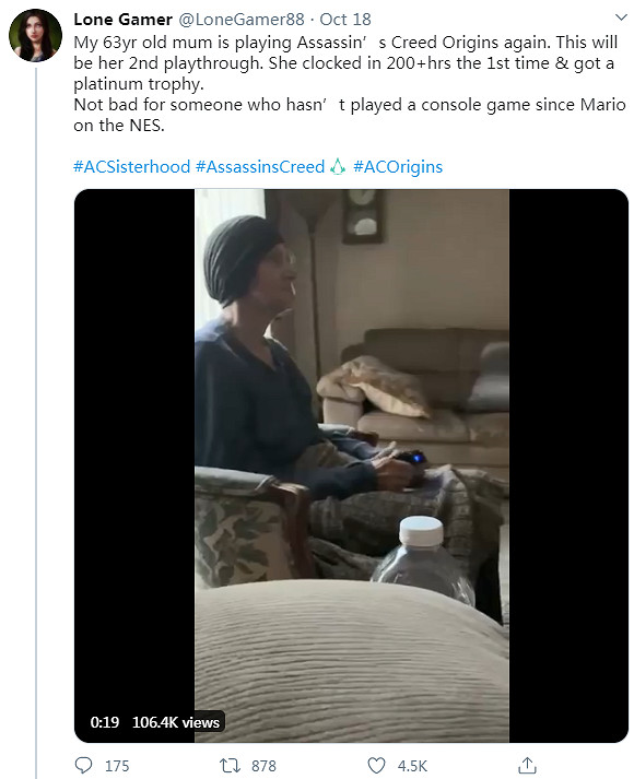 63歲老奶奶沉迷《刺客教條：起源》200+小時 因為喜愛埃及文化