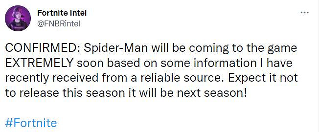 《蜘蛛人》或連動《要塞英雄》 下賽季加入遊戲