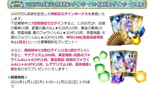《FGO》2400萬下載紀念活動介紹 日服2400萬DL福利一覽