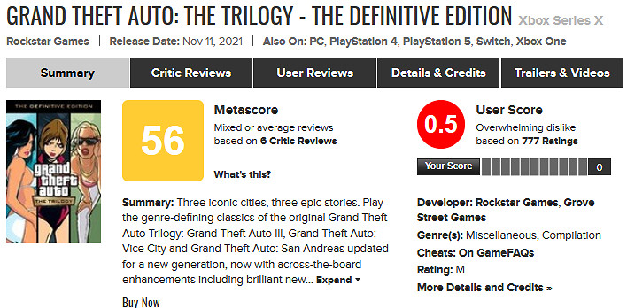 《GTA三部曲重製版》IGN評分高嗎?IGN評分與評價分享 《GTA三部曲重製版》IGN評分高嗎?IGN評分與評價分享