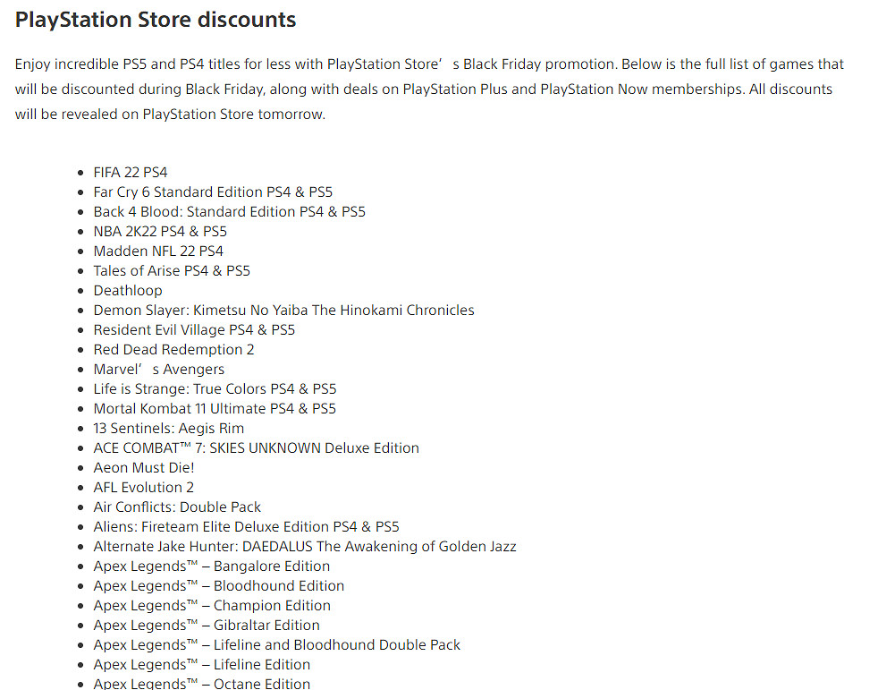 PS商店將於明日開啟“黑色星期五”大促 海量遊戲折扣來襲