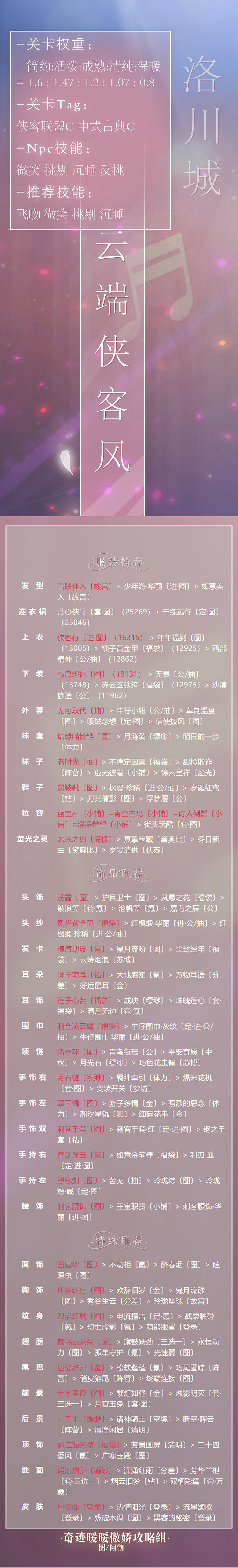 《奇蹟暖暖》雲端俠客風怎麽搭配 陣營戰搭配攻略 《奇蹟暖暖》雲端俠客風怎麽搭配 陣營戰搭配攻略