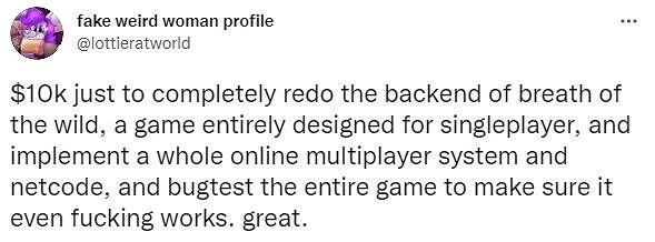 Youtuber懸賞1萬美元為《薩爾達傳說：曠野之息》添加多人模式 程式員稱：錢太少