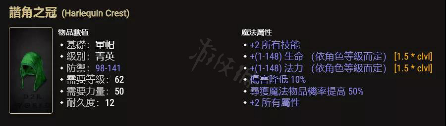 《暗黑破壞神2獄火重生》哪些頭部裝備有用？值得鑒定的暗金頭部介紹