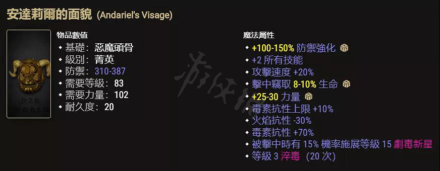 《暗黑破壞神2獄火重生》哪些頭部裝備有用？值得鑒定的暗金頭部介紹