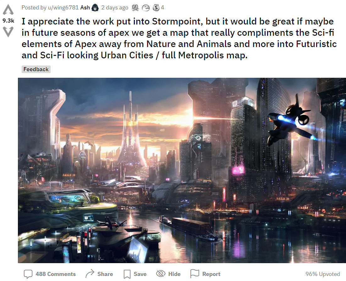 《Apex英雄》玩家建議重生娛樂加入科幻大都市地圖