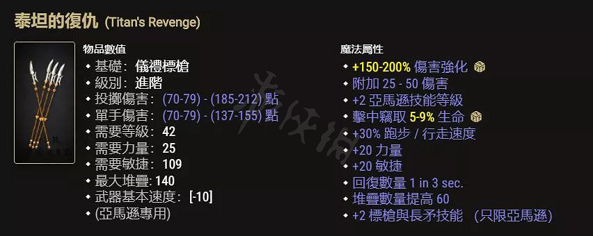 《暗黑破壞神2獄火重生》亞馬遜如何選擇裝備？亞馬遜裝備推薦