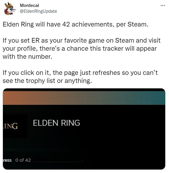 玩家發現《艾爾登法環》Steam成就有42個 玩家發現《艾爾登法環》Steam成就有42個