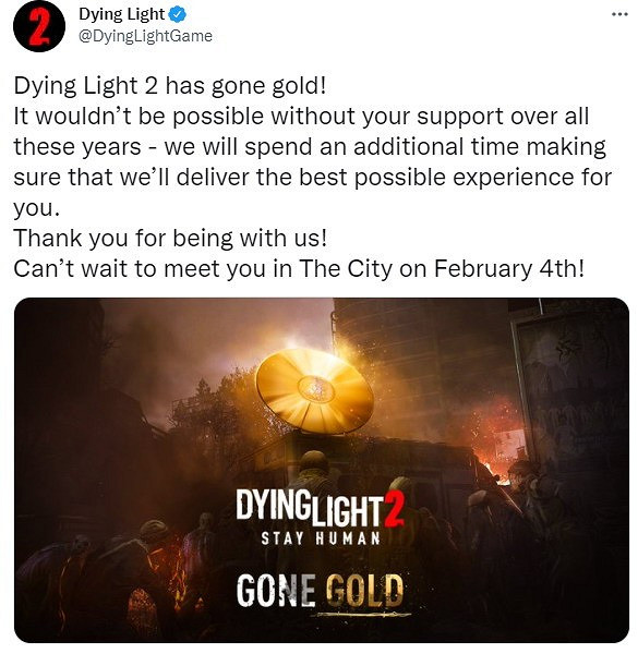 《垂死之光2》已進廠壓盤 終於不再跳票了 《垂死之光2》已進廠壓盤 終於不再跳票了