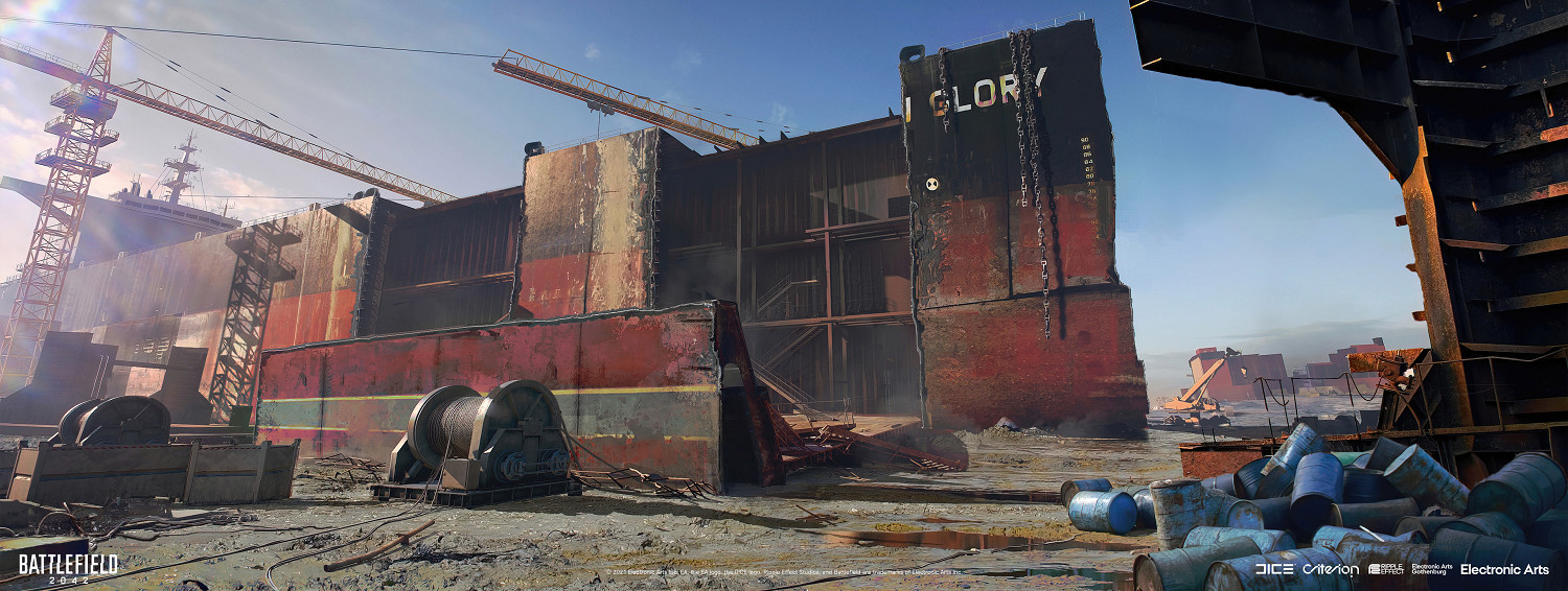 《戰地風雲2042》大量概念圖 火箭發射場原本有洪水 《戰地風雲2042》大量概念圖 火箭發射場原本有洪水