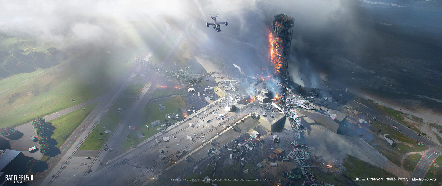 《戰地風雲2042》大量概念圖 火箭發射場原本有洪水 《戰地風雲2042》大量概念圖 火箭發射場原本有洪水