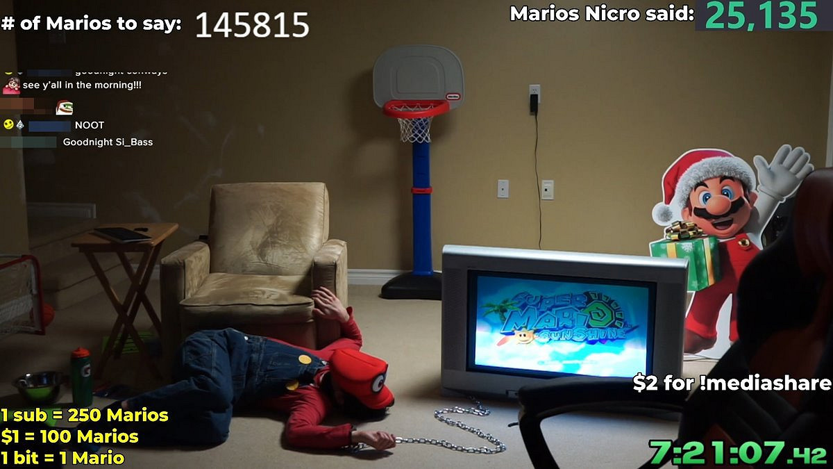 老外主播開啟奇葩直播挑戰 持續124個小時連續說瑪利歐一詞 老外主播開啟奇葩直播挑戰 持續124個小時連續說瑪利歐一詞