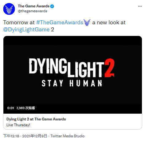 TGA官方宣傳 頒獎典禮上會有《垂死之光2》最新消息 TGA官方宣傳 頒獎典禮上會有《垂死之光2》最新消息