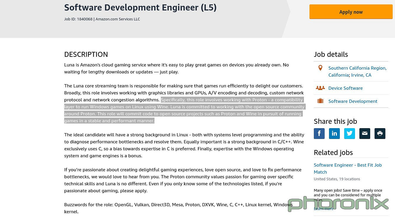 外媒消息:亞馬遜正在為 Luna雲遊戲招聘開發人員 外媒消息:亞馬遜正在為 Luna雲遊戲招聘開發人員