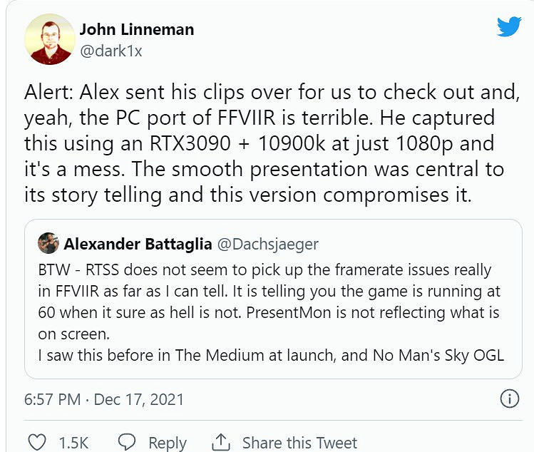 外媒反應《太空戰士7：重製版》PC版優化一團糟