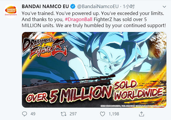 萬代：《七龍珠FighterZ》全球銷量已超500萬套