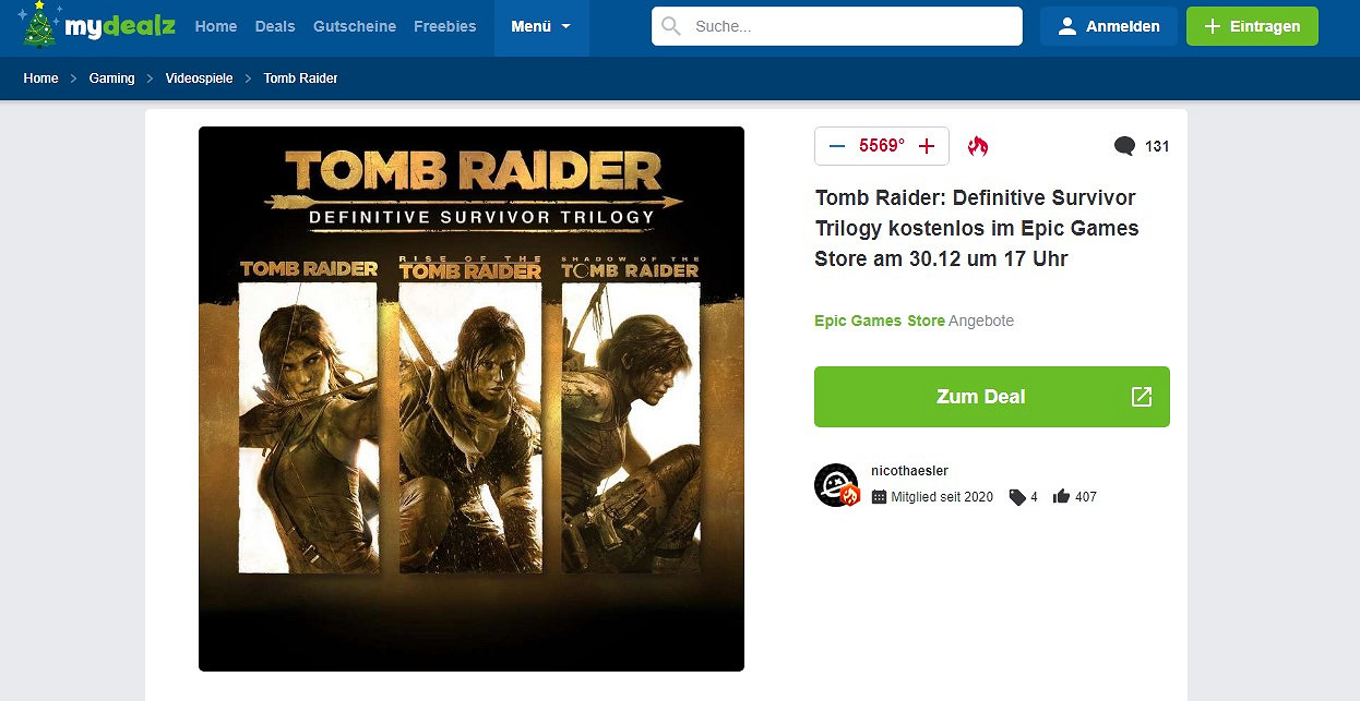 曝Epic白嫖活動最後一天送《古墓奇兵》三部曲 曝Epic白嫖活動最後一天送《古墓奇兵》三部曲