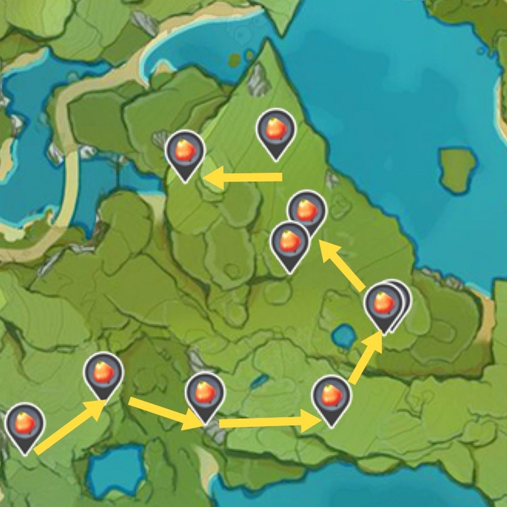 《原神》日落果哪裡最多 日落果採集路線分享 《原神》日落果哪裡最多 日落果採集路線分享