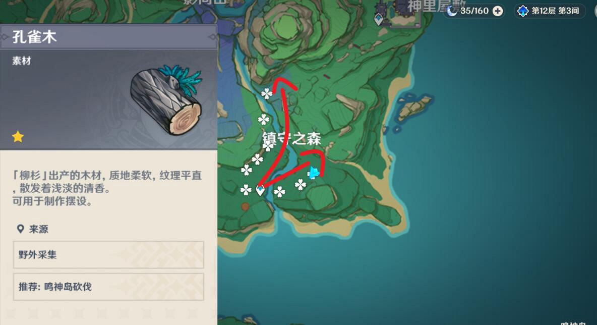 《原神》夢見木在哪砍伐？禦伽木和孔雀木位置分享