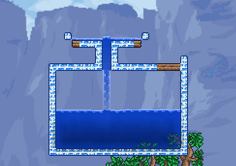 《泰拉瑞亞》全自動無電路刷水機建造教學