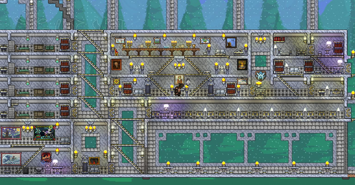 《泰拉瑞亞》玻璃棚兩極溫室布局分享 《泰拉瑞亞》玻璃棚兩極溫室布局分享