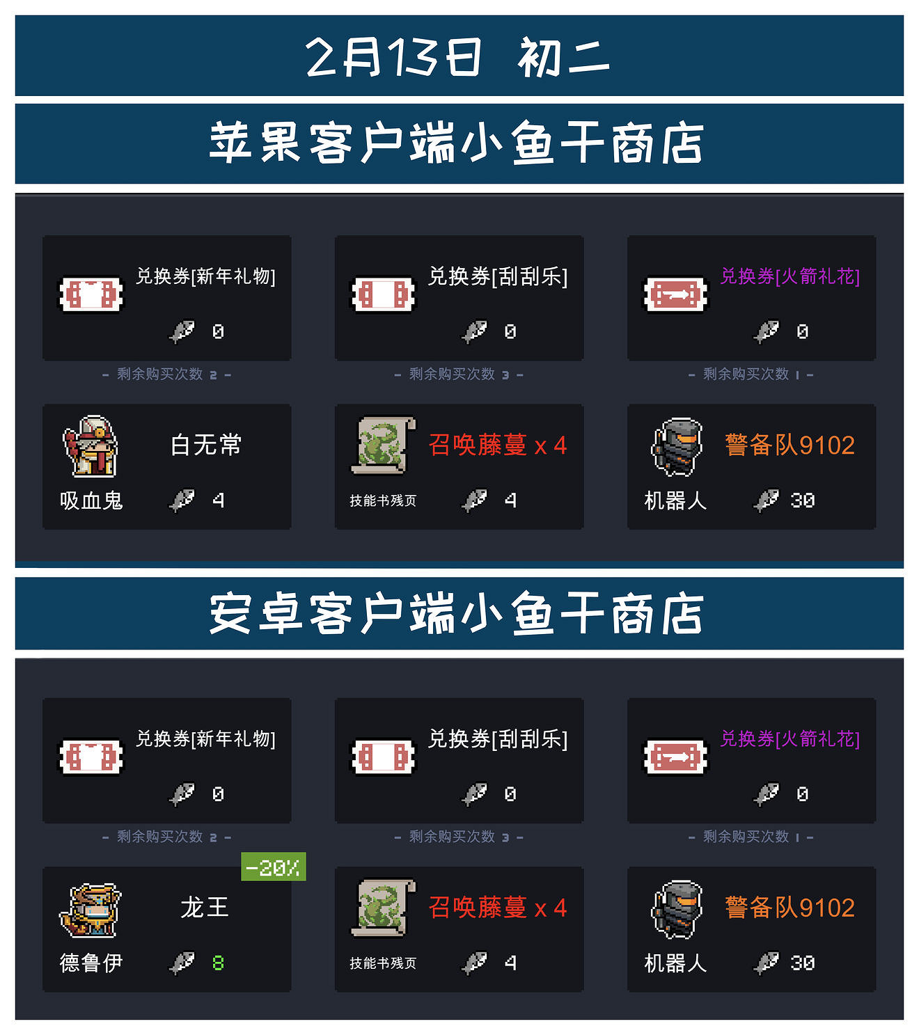 《元氣騎士》小魚幹商店春節新增 春節小魚幹商店有什麽東西