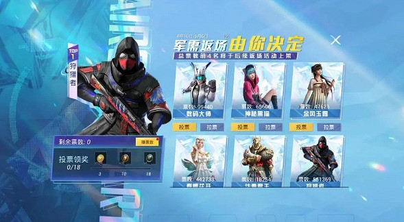 《和平精英》狩獵者皮膚會返場嗎 兩周年返場軍需投票活動介紹