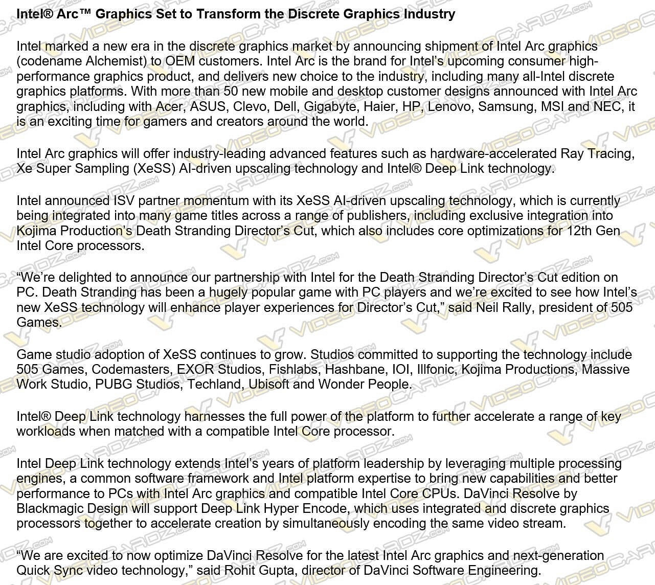 支援英特爾XeSS技術工作室名單 《死亡擱淺導剪版》將登PC