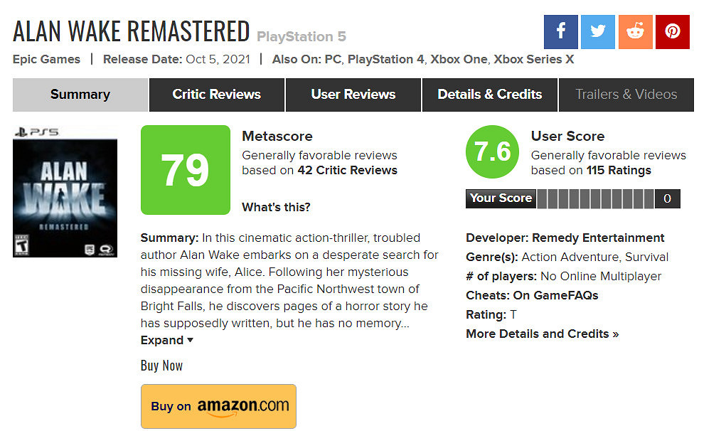 《心靈殺手:復刻版》更新 XSX|S現已支援自動HDR 《心靈殺手:復刻版》更新 XSX|S現已支援自動HDR