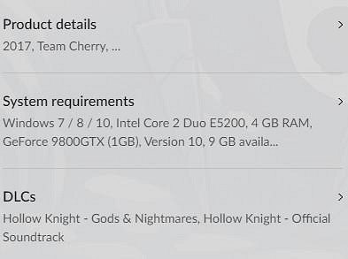 GOG移動端頁面顯示《空洞騎士:絲之歌》或2022年發售 GOG移動端頁面顯示《空洞騎士:絲之歌》或2022年發售