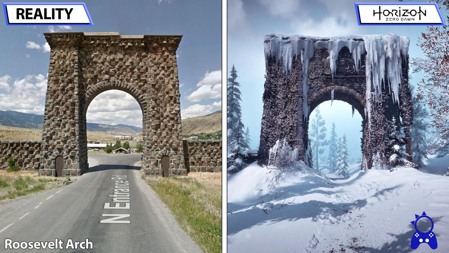 《地平線:黎明時分》遊戲與現實場景對比 太真實 《地平線:黎明時分》遊戲與現實場景對比 太真實