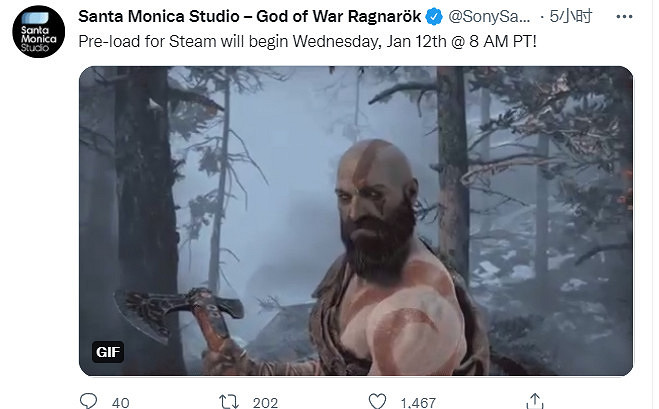 《戰神4》Steam預載時間確定：今晚12點開啟