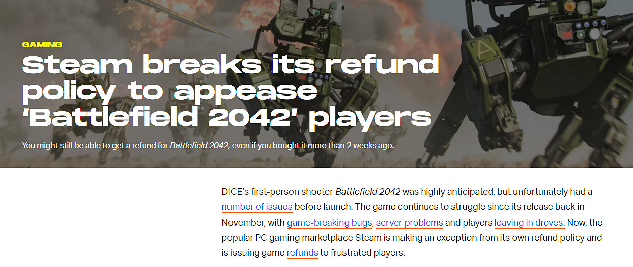 《戰地風雲2042》無條件退款怎麽退?無條件退款事宜分享 《戰地風雲2042》無條件退款怎麽退?無條件退款事宜分享