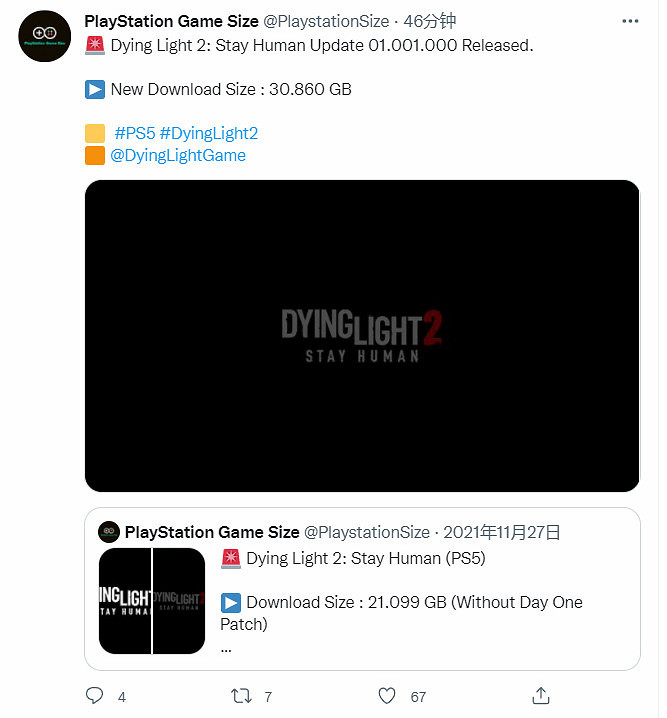《垂死之光2》將有首日更新檔 PS5版需下載31GB 《垂死之光2》將有首日更新檔 PS5版需下載31GB