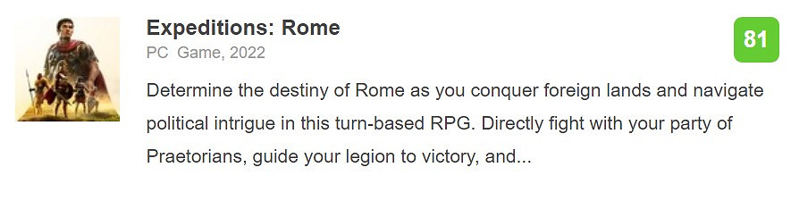 《遠征軍:羅馬》IGN 8分:近些年最好的戰術RPG之一 《遠征軍:羅馬》IGN 8分:近些年最好的戰術RPG之一