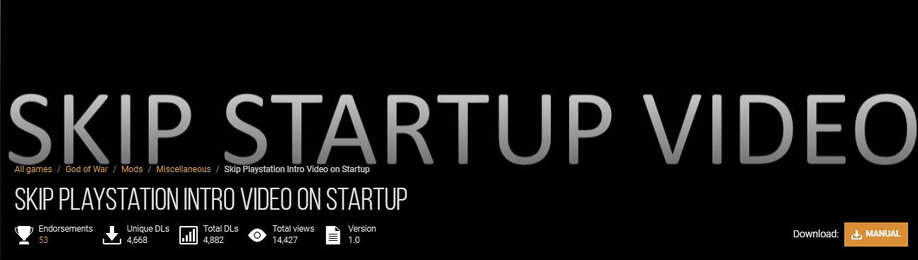 《戰神4》跳過PS標誌MOD大受歡迎 N站排名第二 《戰神4》跳過PS標誌MOD大受歡迎 N站排名第二