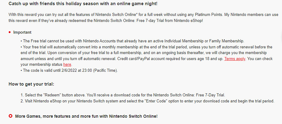 享線上樂趣 美服任天堂推出NSO會員7天免費體驗券