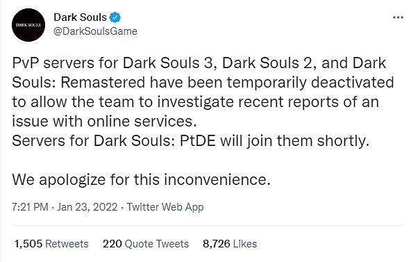 受惡意漏洞影響 《黑暗靈魂》線上伺服器被關閉