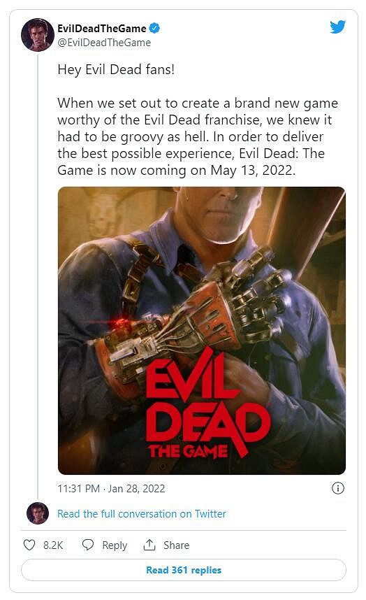 官方確認《鬼玩人：遊戲版》推遲到5月13日發行