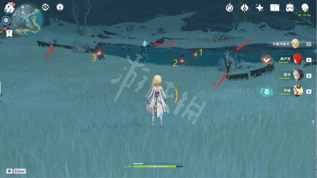 《原神》龍脊雪山四個火炬怎麽點？雪山四個火把解謎玩法分享