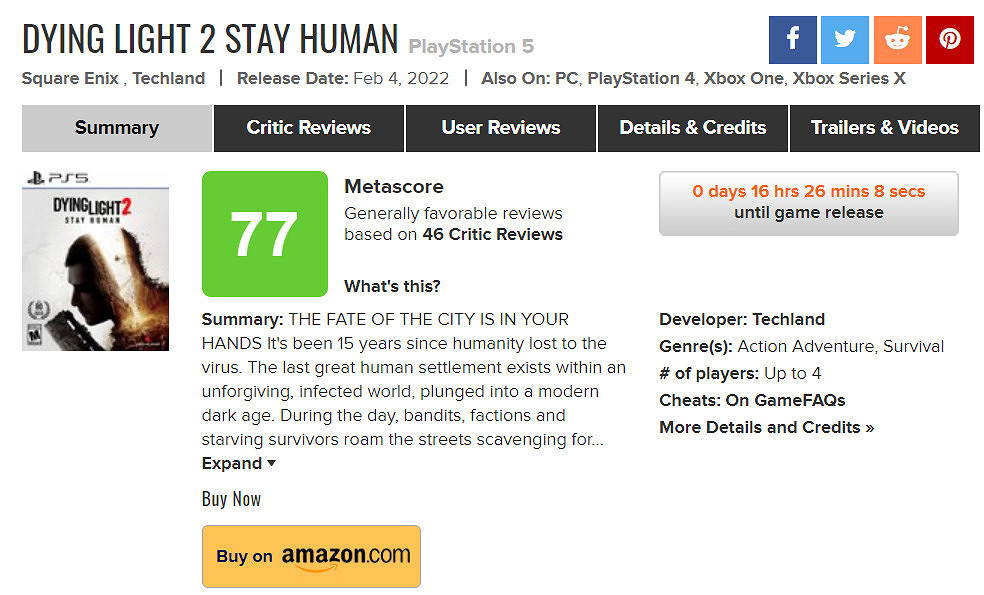 《垂死之光2》IGN 7分：bug太多、主線劇情可遺忘