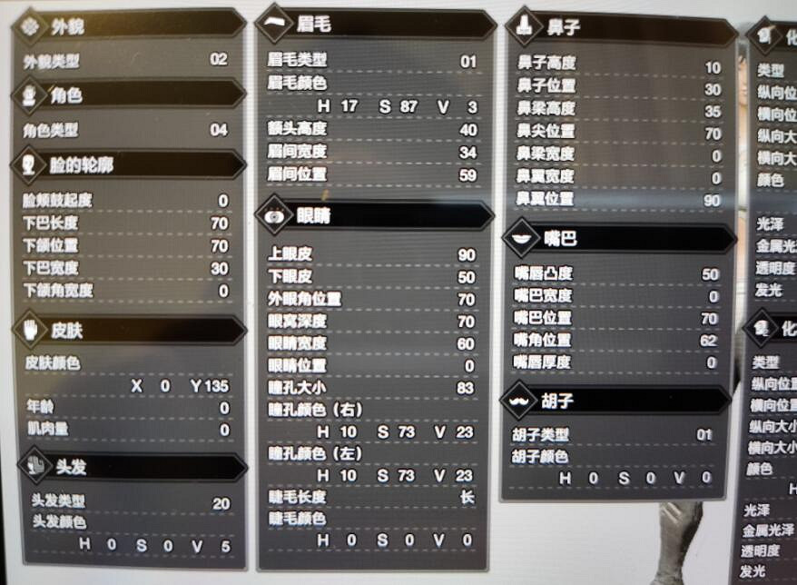 《魔物獵人崛起》捏人資料匯總 女主捏臉資料分享