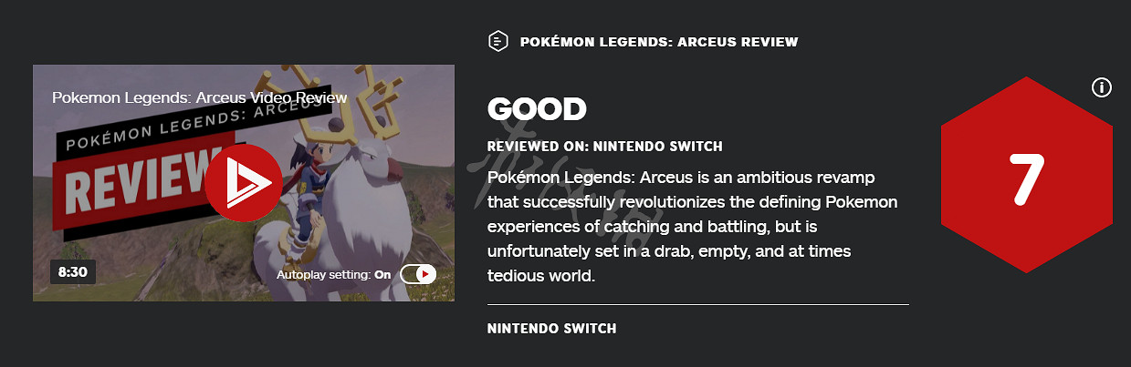 《寶可夢傳說阿爾宙斯》ign評分高嗎?ign評分及評價分享 《寶可夢傳說阿爾宙斯》ign評分高嗎?ign評分及評價分享