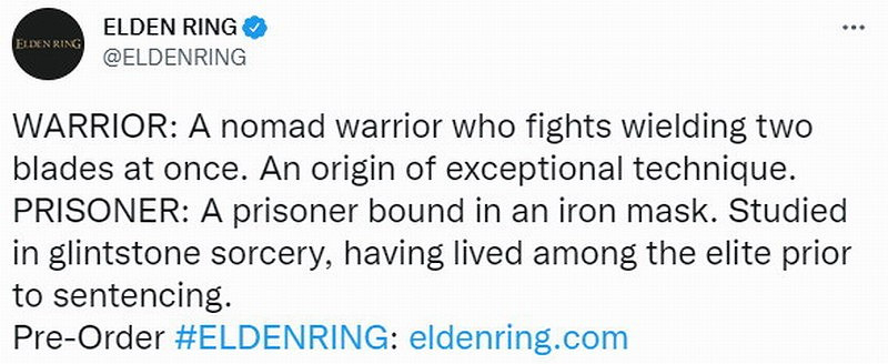 《艾爾登法環》戰士和囚徒職業截圖 囚徒戴鐵面具 《艾爾登法環》戰士和囚徒職業截圖 囚徒戴鐵面具