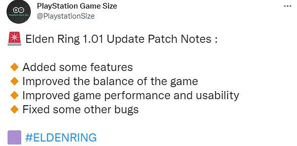 日版《艾爾登法環》1.01更新大小 2月25日發售 日版《艾爾登法環》1.01更新大小 2月25日發售